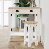 Bar Stools 2 pcs White Solid Wood Pine 4005701