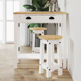 Bar Stools 2 pcs White Solid Wood Pine 4005701