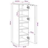 Shoe Cabinet White 30x35x100 cm Engineered Wood 811430
