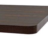 ZNTS Bistro Table MDF and Steel Square 80x80x75 cm Dark Ash 245611