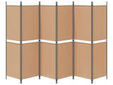 6-Panel Room Divider Beige 300 x 220 cm Fabric 42039226