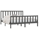 Bed Frame without Mattress Grey 200x200 cm Solid Wood 3106855