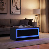 Coffee Table with LED Lights Black Engineered Wood 851985