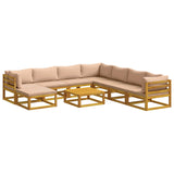 Sofa Set 9 pcs Natural Solid Acacia Wood 3417296