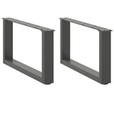 Coffee Table Legs U-Shaped 2 pcs Anthracite 70x cm Steel 4013146