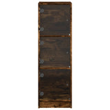 Highboard with Glass Doors Smoked Oak 35x37x109 cm 836389