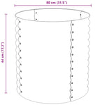 Garden Raised Bed 80x80x81 cm Galvanised Steel Grey 45525