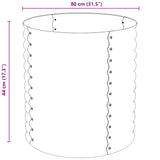 Garden Raised Bed 80x80x81 cm Galvanised Steel Grey 45525