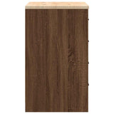 Garage Storage Cabinet Brown Oak 60x51x85 cm Solid Wood Pine 860604