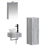 Bathroom Cabinet Set 4 pcs Grey Sonoma 40 x 10.5 x 60.5 cm 3407364