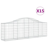 Arched Gabion Baskets 15 pcs 200x30x60/80 cm Galvanised Iron 3145401