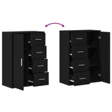 Sideboard 2 pcs Black Oak 60 x 31 x 84 cm Engineered Wood 3334313