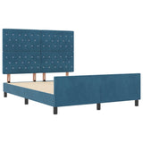 ZNTS Dark Blue Velvet Bed Frame 140x200 cm 3344883