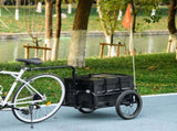 Steel Trailer for Bike, Bicycle Cargo Trailer with 65L Foldable Storage Box and Safe Reflectors, Max T3398P349477