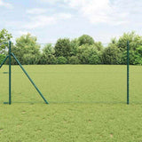 Fence with Posts Green 1.4 x 50 m PVC-coated steel 3352718