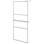 ZNTS Walk-in Shower Wall with Shelf Chrome 90x195 cm ESG Glass&Aluminium 3185496