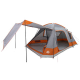 Cabin Tent Grey and Orange 12-Person Polyester and Steel 42028573