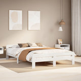 Bed Frame without Mattress White 140x200 cm Solid Wood Pine 855473