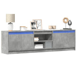 TV Cabinet with LED Concrete Grey 180x34x50 cm Engineered Wood 3307915