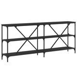 Console Table Black 180x30x75 cm Engineered Wood and Iron 832853