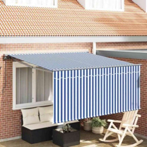 Retractable Awning Manual Blue and anthracite 350 x 250 cm 3330201