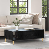 Coffee Table Black Oak 102 x 55 x 35 cm Engineered Wood 875121