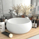 146998 Luxury Wash Basin Round Matt White 40x15 cm Ceramic