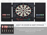 Electronic Dartboard Set, 27 Games Modes and 202 Variations, LED & 12 Soft Tip Darts and Cabinet to T3398P349129