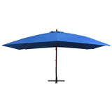 Garden Parasol Blue Polyester, Bamboo, Firwood 400x300 cm 47123