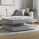 Coffee Table 360-Degree Rotatable Grey Sonoma 90x90x34.5 cm 3321356