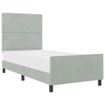 ZNTS Bed Frame Light Grey 90x200 cm Velvet 3344849