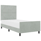 ZNTS Bed Frame Light Grey 90x200 cm Velvet 3344849