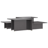 Coffee Tables 2 pcs High Gloss Grey 111.5x50x33 cm Engineered Wood 805578