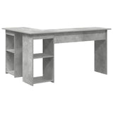 Desk with Shelf Concrete Grey 142 x 102 x 73 cm Engineered Wood 869293