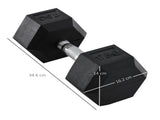 2x17.5kg Rubber Hex Dumbbell Portable Hand Weights Dumbbell Home Gym Workout Fitness Hand Dumbbell T3398P376769