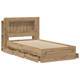 Bed Frame with Storage Artisan Oak 80 x 200 cm Engineered Wood 3433997