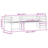 ZNTS Kids' Bed Frame without Mattress 80x200 cm Solid Wood Pine 846861