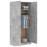 Wardrobe Concrete Grey 90x52x200 cm Engineered Wood 800634
