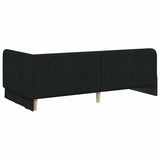 Corner Bed Frame with Headboard Black 100 x 200 cm Fabric 42016505