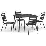 Garden Dining Set Anthracite Steel Medium Stackable 3187989