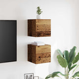 Wall Mounted TV Cabinet 2 pcs Old Wood 30.5x30x30 cm 856413