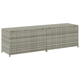 Garden Storage Box Poly Rattan 200x50x60 cm Grey 46476
