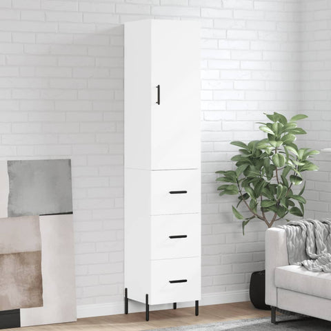 Highboard White 34.5x34x180 cm Engineered Wood 3198857