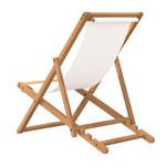 ZNTS Deck Chair Teak 56x105x96 cm Cream 43802