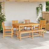 Garden Dining Set 6 pcs Brown 150 x 90 x 74 cm 3154114