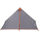 Family Tent Tipi 7-Person Grey and Orange Waterproof 94712