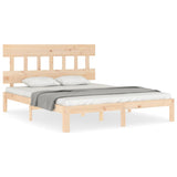 Bed Frame without Mattress King Size Solid Wood Pine 3193601