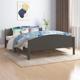 Bed Frame without Mattress Dark Grey Solid Pine Wood 160x200cm 322050