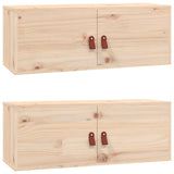 Wall Cabinets 2 pcs 80x30x30 cm Solid Wood Pine 818376