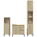 3 Piece Bathroom Furniture Set Sonoma Oak Engineered Wood 3282654